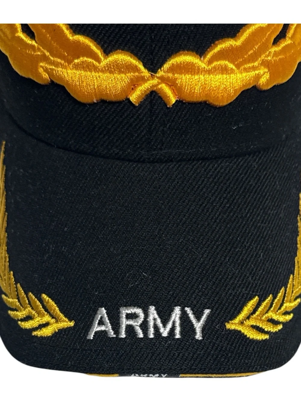 U.S. Army Black Cap with Gold Embroidery